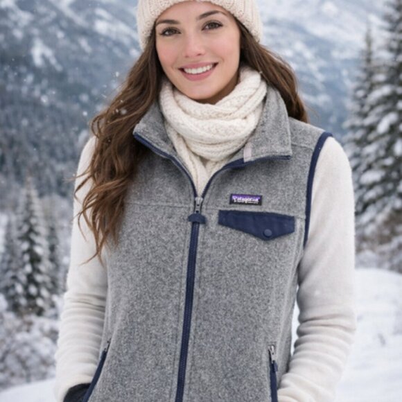 Patagonia Jackets & Blazers - Patagonia Snap T Vest Women Synchilla Grey Fleece Full Zip Forge Athletic Boho S